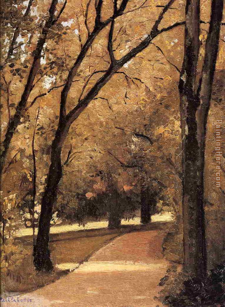 Yerres, Path Through the Old Growth Woods in the Park painting - Gustave Caillebotte Yerres, Path Through the Old Growth Woods in the Park art painting